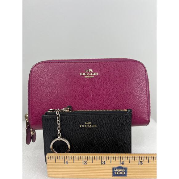 Coach Red & Black Wristlet Wallets Duo - Signature, Gold Details, 2x1 Deal! - Picture 7 of 14